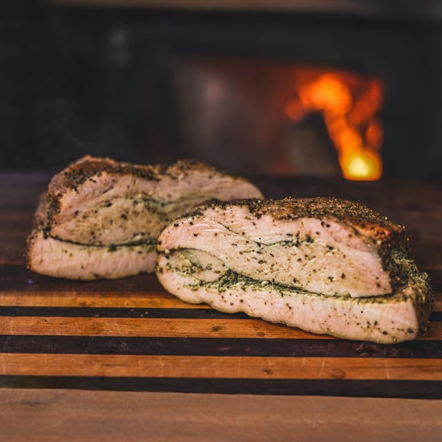 Pesto-Stuffed Turkey.