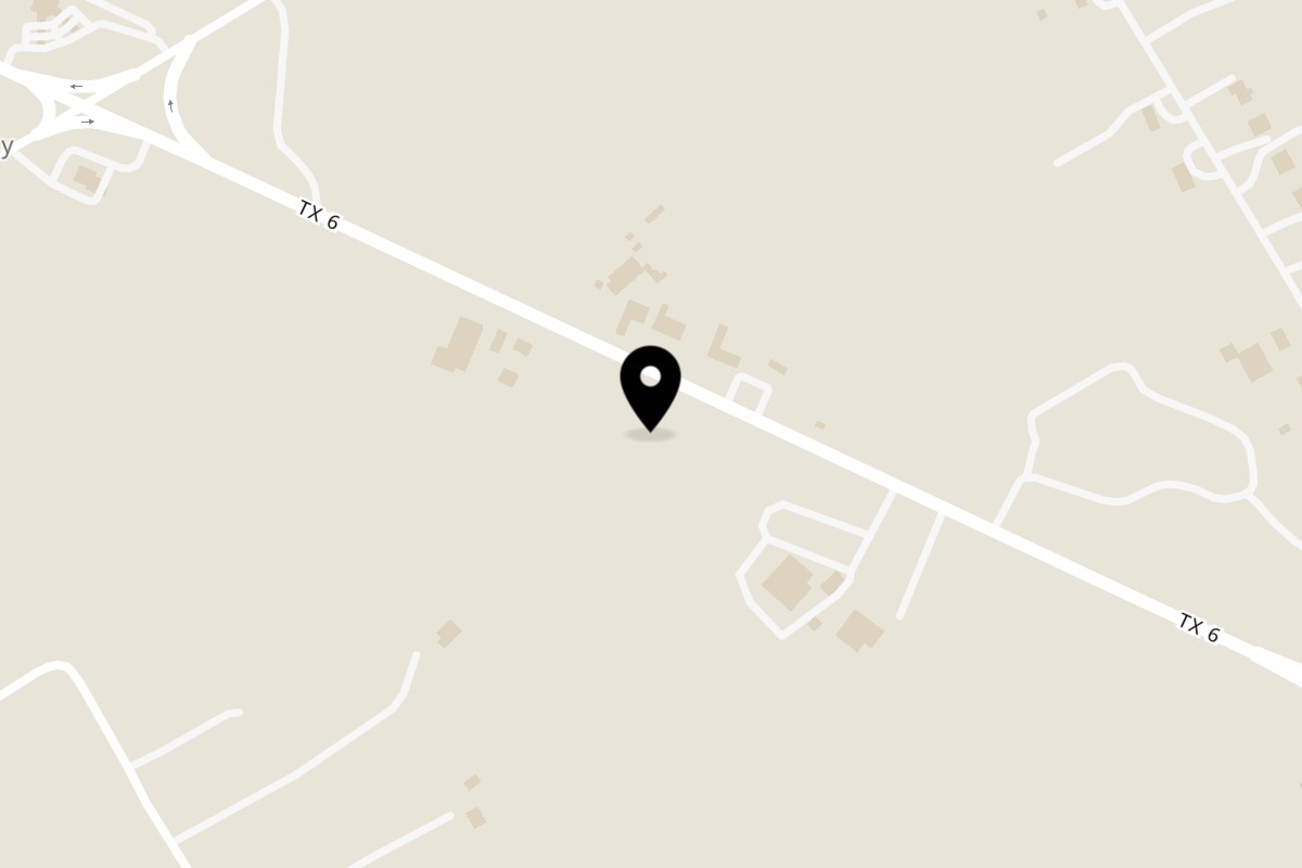 Map showing the location of Helberg Barbecue on 7809 Hwy 6 in Woodway